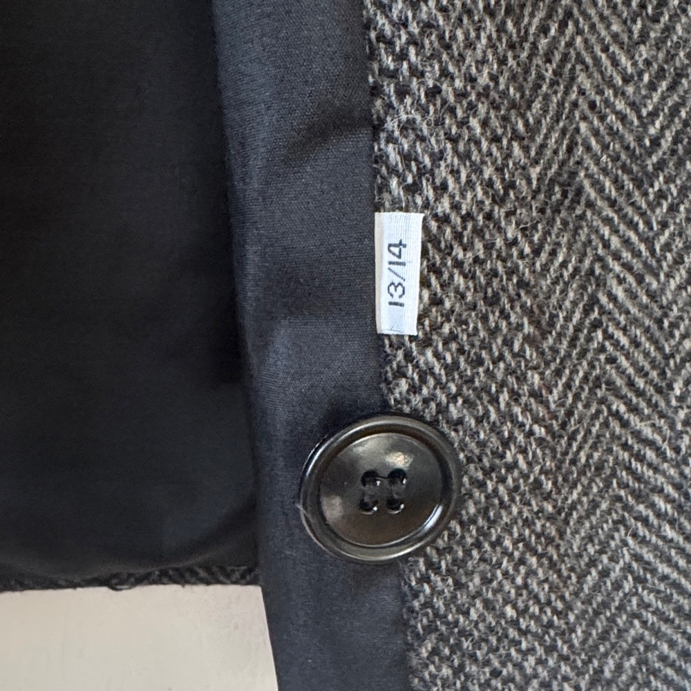 VTG International Scene Women's Brown Gray Patchwork Wool Blazer Jacket 13/14 - Picture 6 of 14